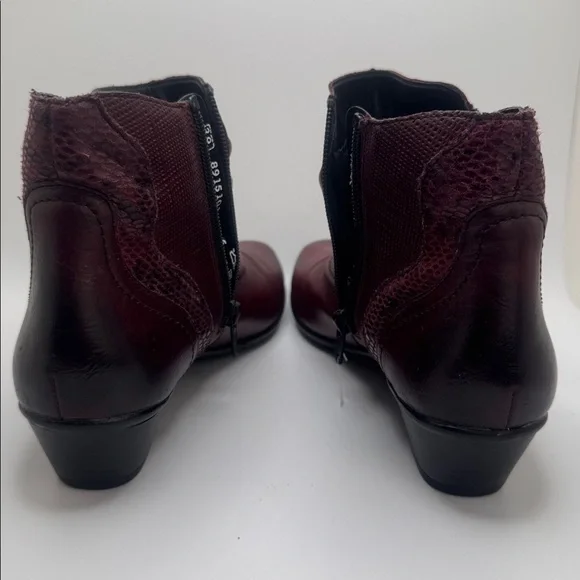 REMONTE Women's Burgundy Ankle Zip Up Boots Size 39 - Picture 3 of 12